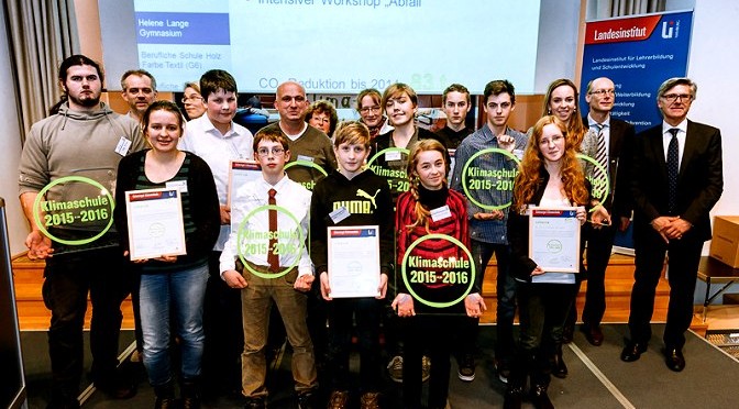 Gütesiegelverleihung Klimaschule 2015-2016